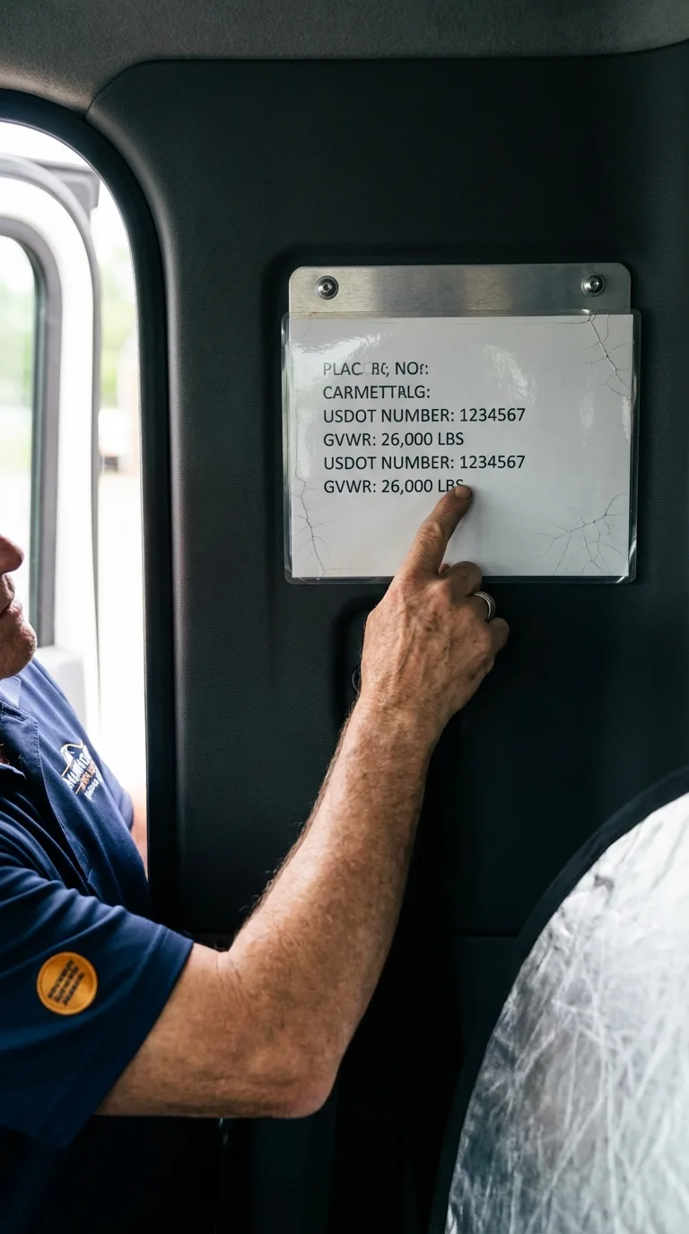 USDOT licensing placard verification in Morganville